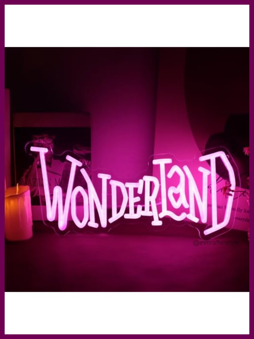 Wonderland LED Neon Sign Dimmable Acrylic Wall Decor 7x16 Inch